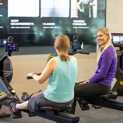 Staff member giving one to one induction on rowing machines at Ravelin Sport Centre.
CONSENT HELD BY SPORT AND REC