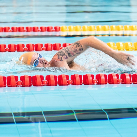 Side photo of Man swimming length
Ravelin Interior
