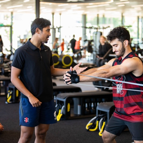 Students exercising in the gym