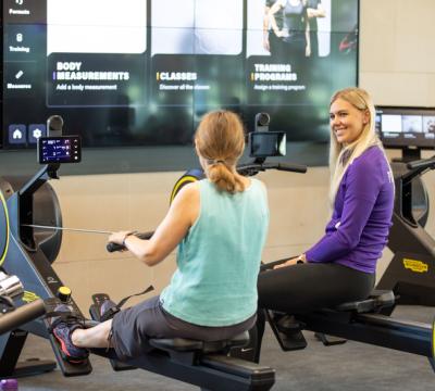 Staff member giving one to one induction on rowing machines at Ravelin Sport Centre.
CONSENT HELD BY SPORT AND REC