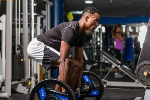 Man weightlifting in the gym