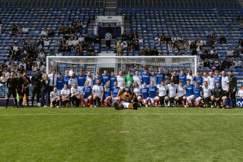 Charity football 2026 players at Portsmouth Football stadium