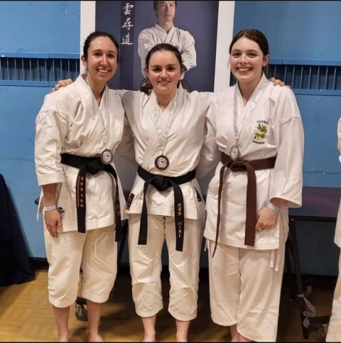 Group of girls at taekwondo competition