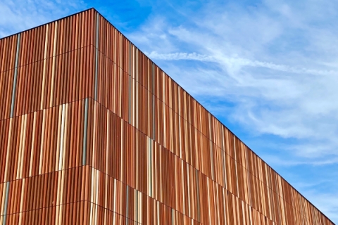 Outside view of Ravelin Sports Centre cladding