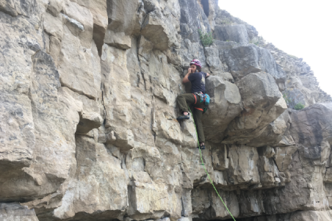 Rob climbing