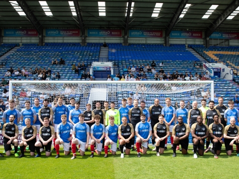 Students vs Staff football match teams from 2023