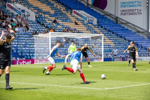 football player scoring a goal