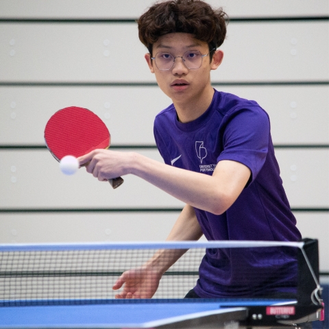 Playing table tennis in Ravelin Sports Centre