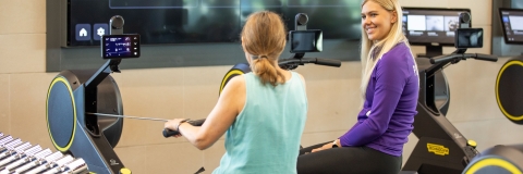 Staff member giving one to one induction on rowing machines at Ravelin Sport Centre.
CONSENT HELD BY SPORT AND REC