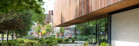 External shots of Ravelin Building, new sports facility