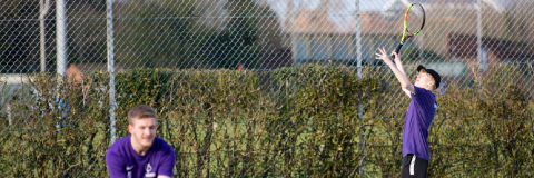 Students playing tennis