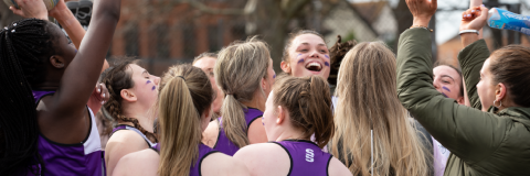 Netball team celebrating