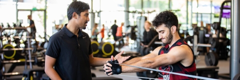 Students exercising in the gym