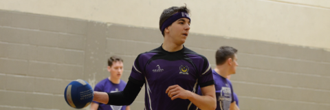 Student throwing ball