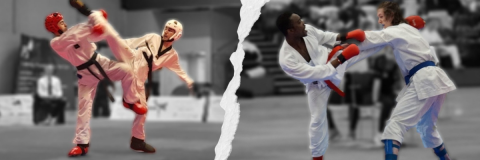 taekwondo athletes competing