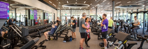 Wide shot of visitors using the fitness suite - Ravelin Activities