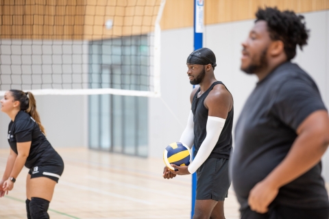 Volleyball match held in sports court of Ravelin Sport Centre.
CONSENT HELD BY SPORT AND REC