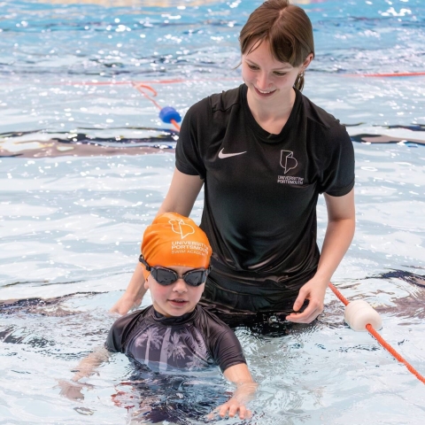 Swimming lessons - instructor with a child