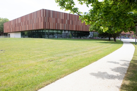 External shots of Ravelin Building, new sports facility