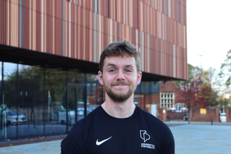 Miles Pennie standing outside of Ravelin Sports Centre