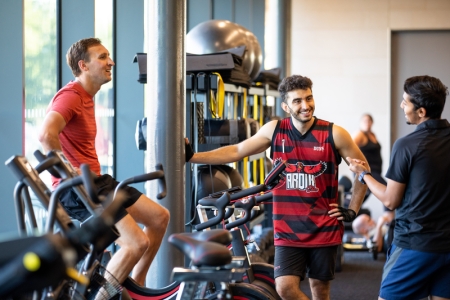 Photo of male visitors talking at bike station of  Fitness Suite - Ravelin Activities